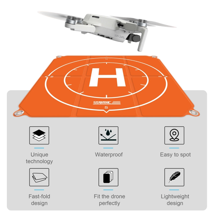 STARTRC 1109143 50cm Portable Drone Universal Foldable Square Parking Apron Landing Pad for DJI FPV / mini 2 / Mavic Air 2 / Air 2S(Orange+Blue) - free shipping - PMC TechLife - Order now!