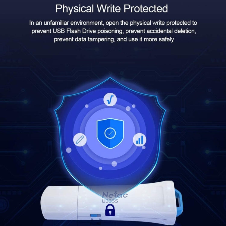 Netac U335S USB 3.0 High Speed Antivirus Write Protection USB Flash Drives U Disk, Capacity:128GB - free shipping - PMC Jewellery - Order now!