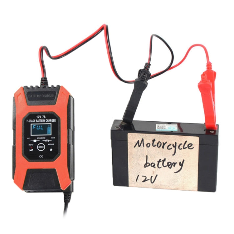 FOXSUR Car / Motorcycle Repair Charger 12V 7A 7-stage + Multi-battery Mode Lead-acid Battery Charger, Plug Type:US Plug(Red) - Battery Charger by FOXSUR | Online Shopping South Africa | PMC Jewellery | Buy Now Pay Later Mobicred