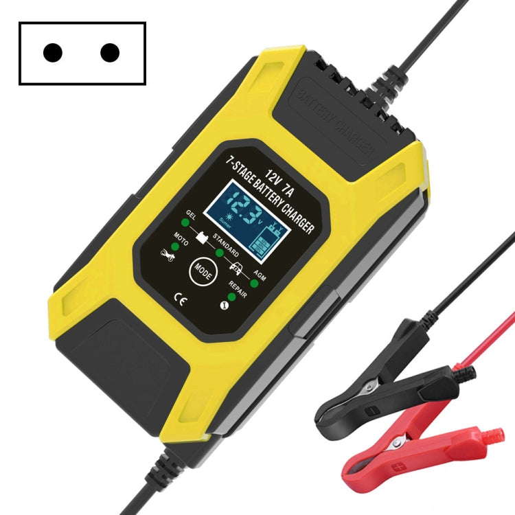 FOXSUR Car / Motorcycle Repair Charger 12V 7A 7-stage + Multi-battery Mode Lead-acid Battery Charger, Plug Type:EU Plug(Yellow) - Battery Charger by FOXSUR | Online Shopping South Africa | PMC Jewellery | Buy Now Pay Later Mobicred