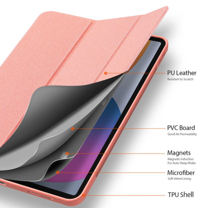 For iPad Pro 11 2022 / 2021 / 2020 DUX DUCIS Domo Series Horizontal Flip Magnetic TPU + PU Leather Tablet Case with Three-folding Holder & Pen Slot & Sleep / Wake-up Function(Pink) - iPad Pro 11 (2022/2021) Cases by DUX DUCIS | Online Shopping South Africa | PMC Jewellery | Buy Now Pay Later Mobicred