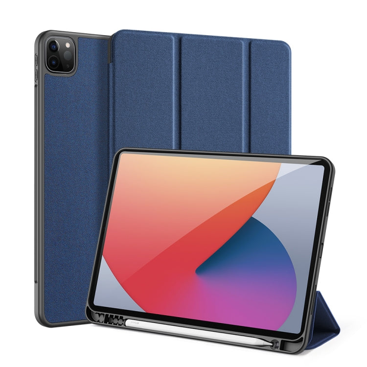 For iPad Pro 11 2022 / 2021 / 2020 DUX DUCIS Domo Series Horizontal Flip Magnetic TPU + PU Leather Tablet Case with Three-folding Holder & Pen Slot & Sleep / Wake-up Function(Blue) - iPad Pro 11 (2022/2021) Cases by DUX DUCIS | Online Shopping South Africa | PMC Jewellery | Buy Now Pay Later Mobicred