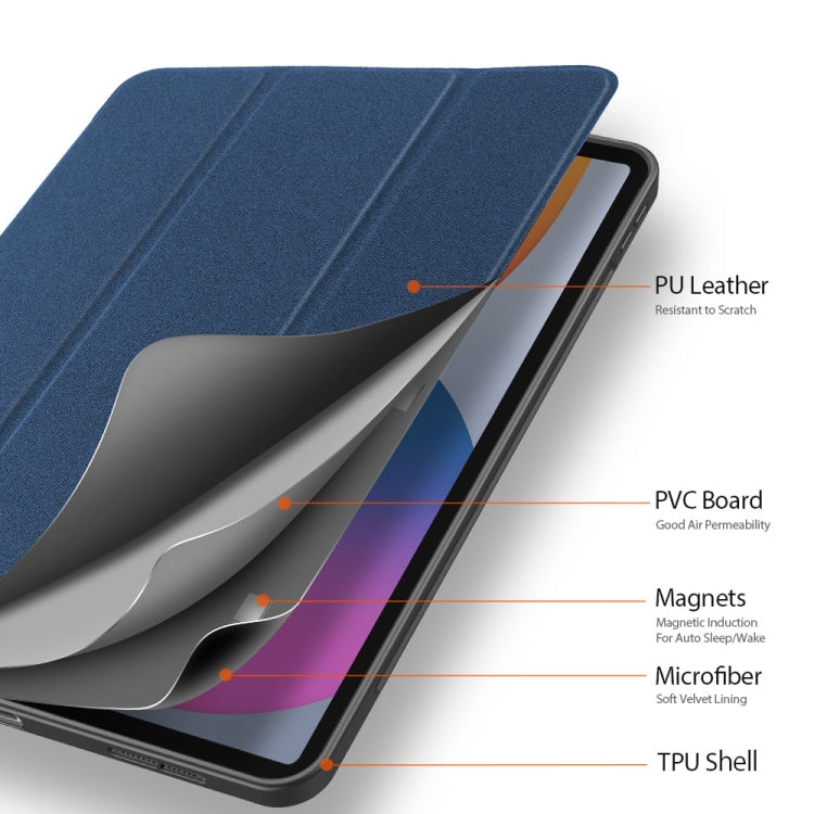 For iPad Pro 11 2022 / 2021 / 2020 DUX DUCIS Domo Series Horizontal Flip Magnetic TPU + PU Leather Tablet Case with Three-folding Holder & Pen Slot & Sleep / Wake-up Function(Blue) - iPad Pro 11 (2022/2021) Cases by DUX DUCIS | Online Shopping South Africa | PMC Jewellery | Buy Now Pay Later Mobicred