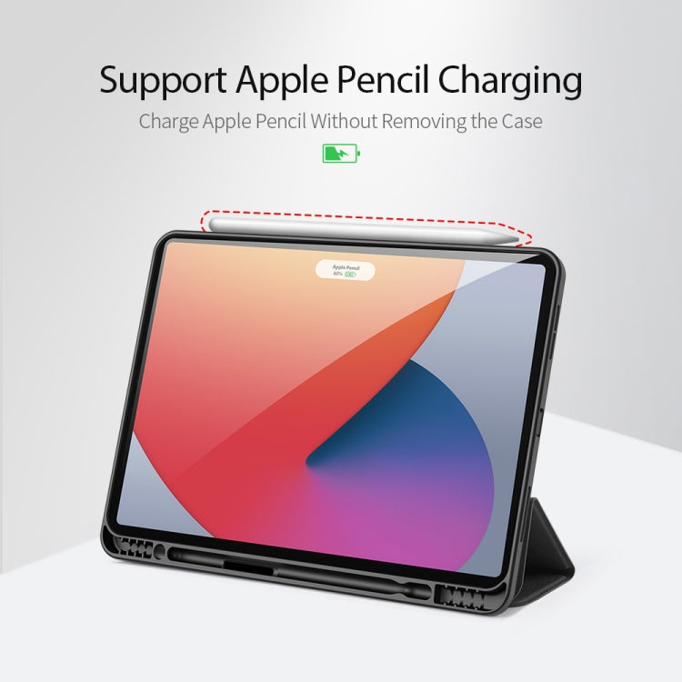 For iPad Pro 12.9 2022 / 2021 / 2020 DUX DUCIS Domo Series Horizontal Flip Magnetic TPU + PU Leather Tablet Case with Three-folding Holder & Pen Slot & Sleep / Wake-up Function(Black) - free shipping - PMC Jewellery - Order now!