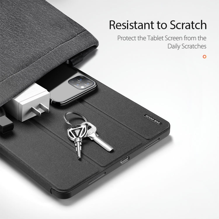 For iPad Pro 12.9 2022 / 2021 / 2020 DUX DUCIS Domo Series Horizontal Flip Magnetic TPU + PU Leather Tablet Case with Three-folding Holder & Pen Slot & Sleep / Wake-up Function(Black) - free shipping - PMC Jewellery - Order now!