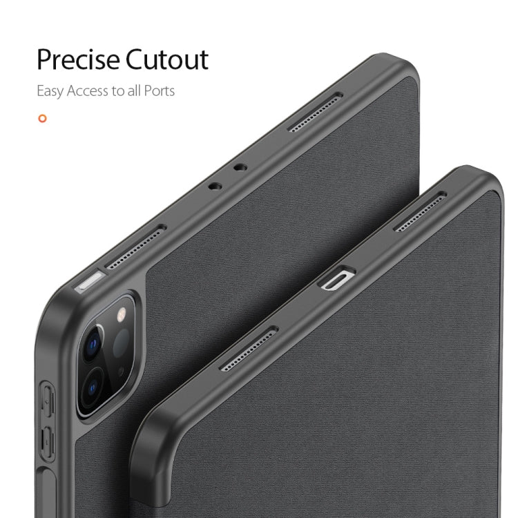 For iPad Pro 12.9 2022 / 2021 / 2020 DUX DUCIS Domo Series Horizontal Flip Magnetic TPU + PU Leather Tablet Case with Three-folding Holder & Pen Slot & Sleep / Wake-up Function(Black) - free shipping - PMC Jewellery - Order now!