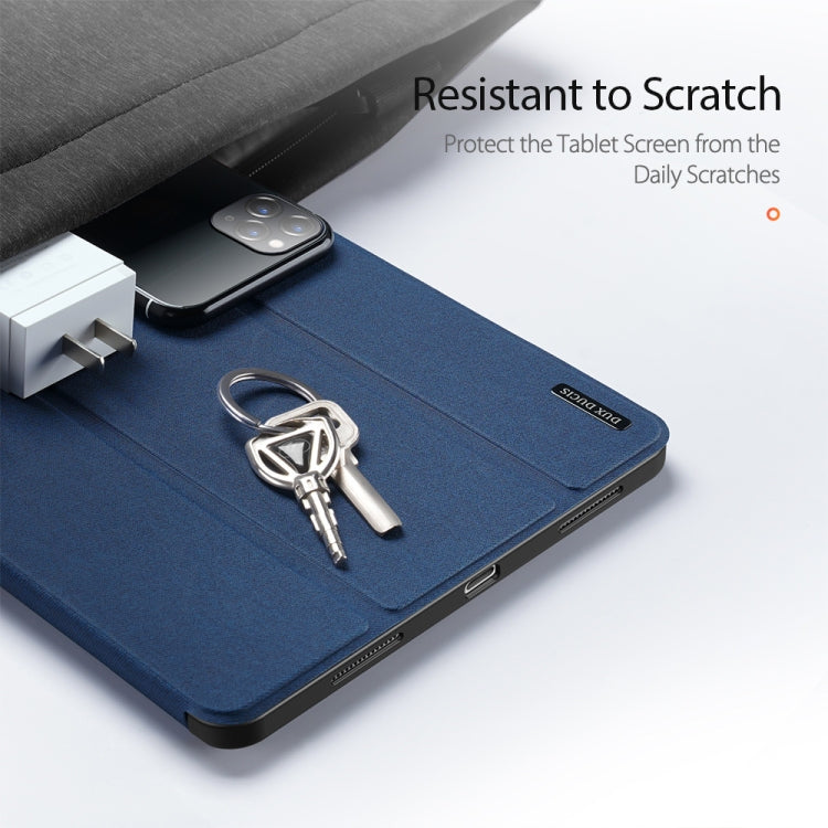 For iPad Pro 12.9 2022 / 2021 / 2020 DUX DUCIS Domo Series Horizontal Flip Magnetic TPU + PU Leather Tablet Case with Three-folding Holder & Pen Slot & Sleep / Wake-up Function(Blue) - free shipping - PMC Jewellery - Order now!