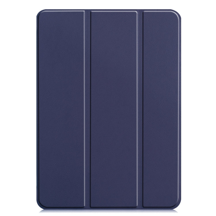 For  iPad Air 13 2024 / Pro 12.9 2022 Custer Texture 3-folding Smart Leather Tablet Case(Dark Blue) - iPad Pro 12.9 (2022/2021) Cases by PMC Jewellery | Online Shopping South Africa | PMC Jewellery | Buy Now Pay Later Mobicred