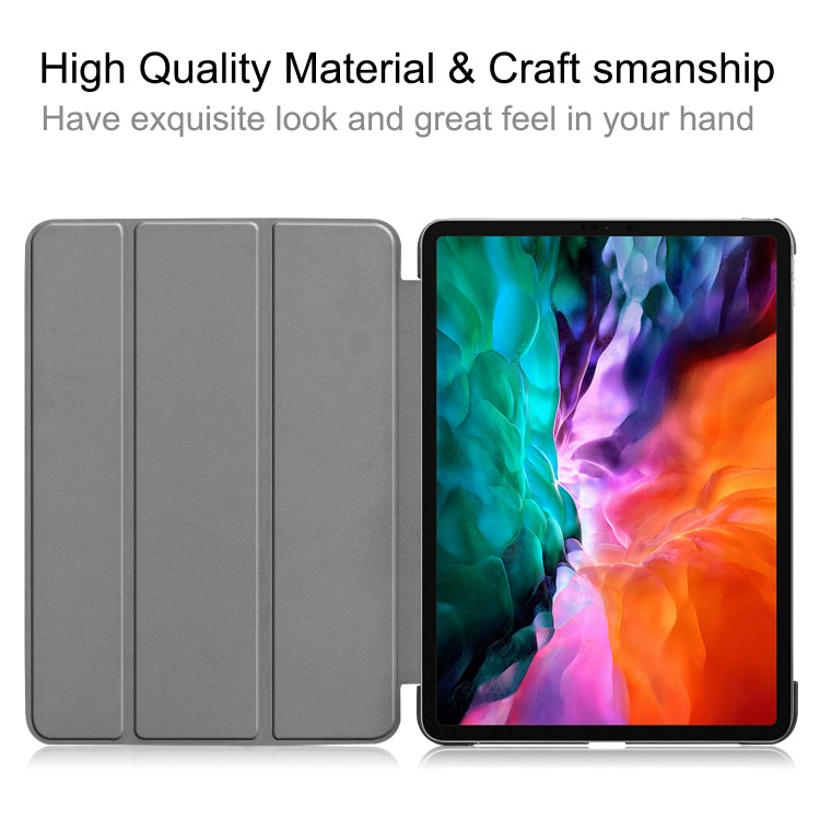 For  iPad Air 13 2024 / Pro 12.9 2022 Custer Texture 3-folding Smart Leather Tablet Case(Dark Blue) - iPad Pro 12.9 (2022/2021) Cases by PMC Jewellery | Online Shopping South Africa | PMC Jewellery | Buy Now Pay Later Mobicred