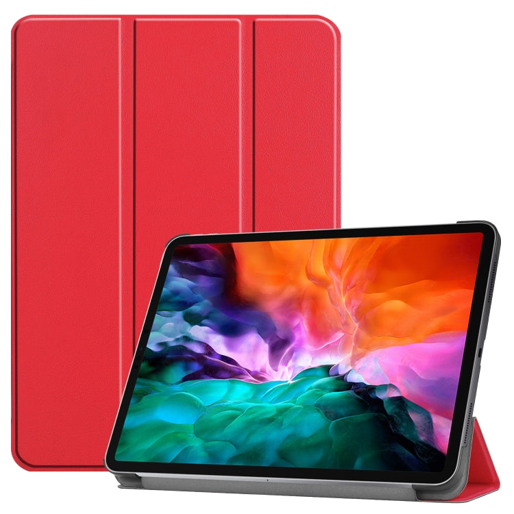 For  iPad Air 13 2024 / Pro 12.9 2022 Custer Texture 3-folding Smart Leather Tablet Case(Red) - iPad Pro 12.9 (2022/2021) Cases by PMC Jewellery | Online Shopping South Africa | PMC Jewellery | Buy Now Pay Later Mobicred