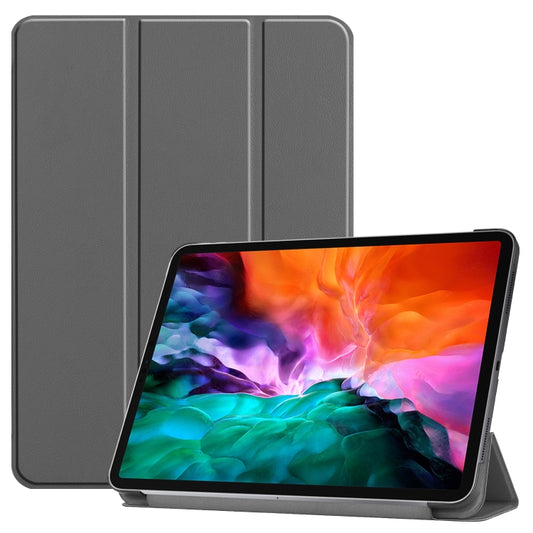 For  iPad Air 13 2024 / Pro 12.9 2022 Custer Texture 3-folding Smart Leather Tablet Case(Grey) - iPad Pro 12.9 (2022/2021) Cases by PMC Jewellery | Online Shopping South Africa | PMC Jewellery | Buy Now Pay Later Mobicred