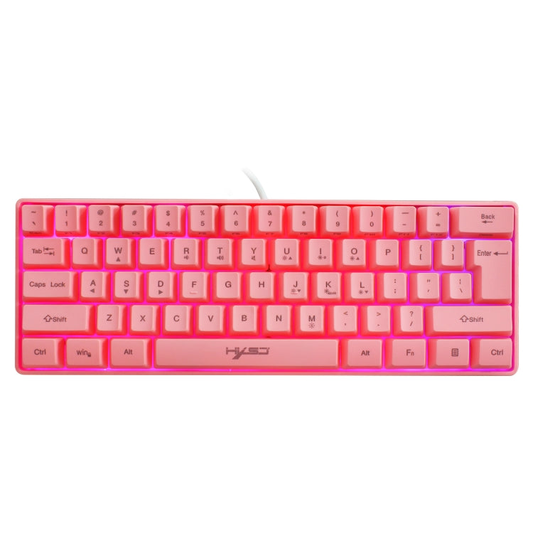 HXSJ V700 61 Keys RGB Lighting Gaming Wired Keyboard (Pink) - Wired Keyboard by HXSJ | Online Shopping South Africa | PMC Jewellery | Buy Now Pay Later Mobicred