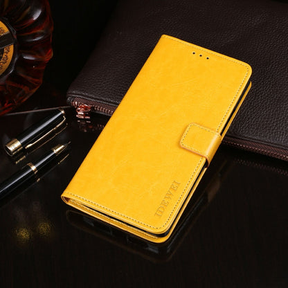 For Meizu 18 idewei Crazy Horse Texture Horizontal Flip Leather Case with Holder & Card Slots & Wallet(Yellow) - Meizu by idewei | Online Shopping South Africa | PMC Jewellery | Buy Now Pay Later Mobicred