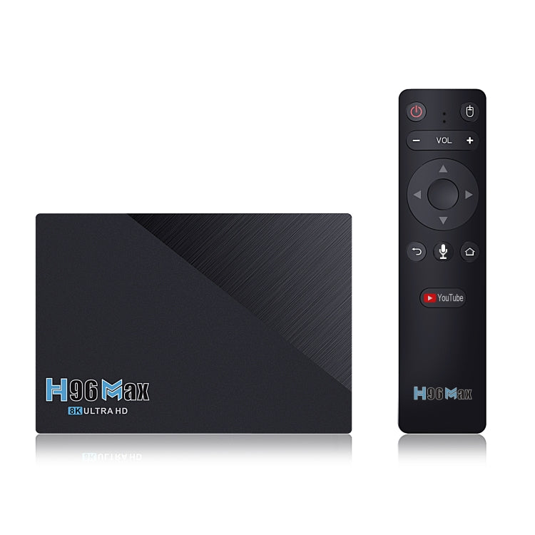 H96 Max 8K Smart TV BOX Android 11.0 Media Player with Remote Control, Quad Core RK3566, RAM: 8GB, ROM: 64GB, Dual Frequency 2.4GHz WiFi / 5G, Plug Type:UK Plug - RK3566 by PMC Jewellery | Online Shopping South Africa | PMC Jewellery | Buy Now Pay Later Mobicred