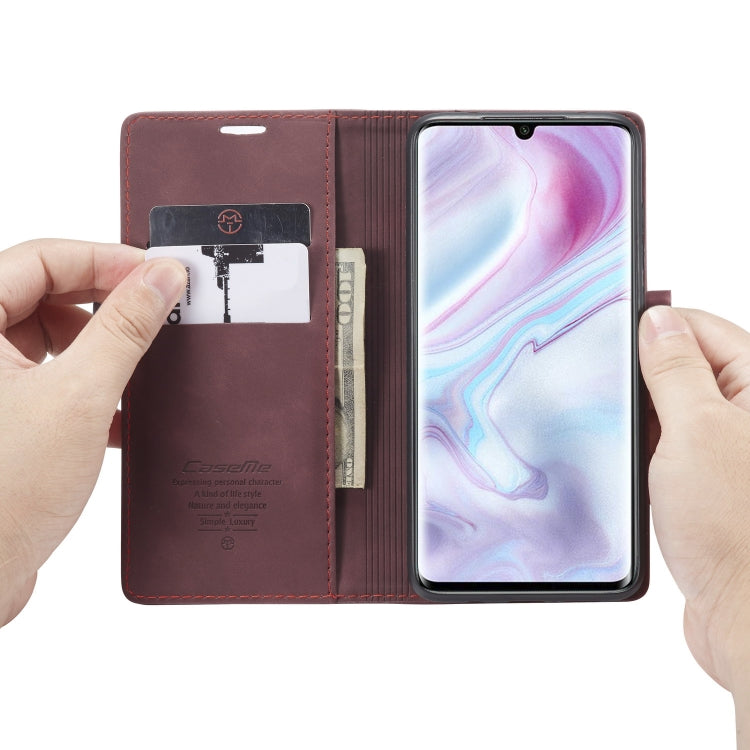 For Xiaomi CC9 Pro CaseMe 013 Multifunctional Horizontal Flip Leather Case with Holder & Card Slot & Wallet(Wine Red) - free shipping - PMC Jewellery - Order now!