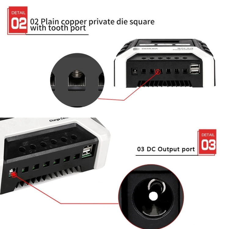 MPPT Solar Controller 12V / 24V / 48V Automatic Identification Charging Controller with Dual USB Output, Model:20A - Others by PMC Jewellery | Online Shopping South Africa | PMC Jewellery | Buy Now Pay Later Mobicred