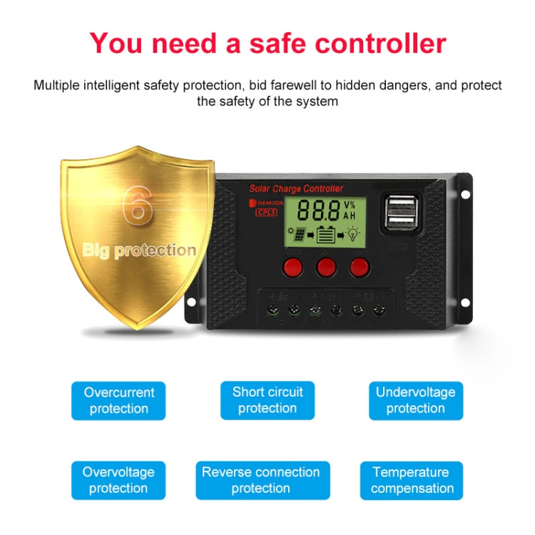 PWM Solar Controller 12V / 24V Lithium Battery Charging Photovoltaic Panel Charging Street Light Controller with Dual USB Output, Model:CPLS-10A - Others by PMC Jewellery | Online Shopping South Africa | PMC Jewellery | Buy Now Pay Later Mobicred