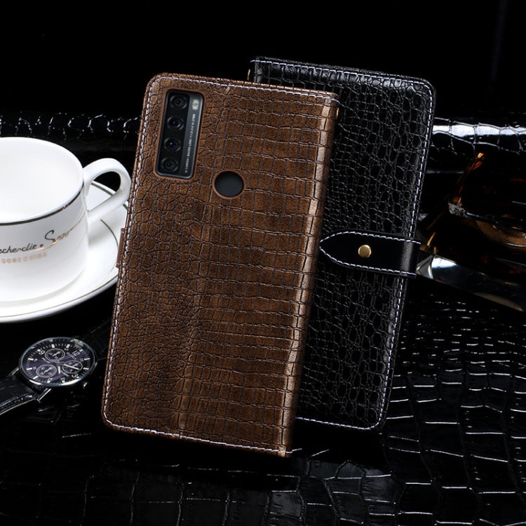 For TCL 20 SE idewei Crocodile Texture Horizontal Flip Leather Case with Holder & Card Slots & Wallet(Black) - More Brand by idewei | Online Shopping South Africa | PMC Jewellery | Buy Now Pay Later Mobicred