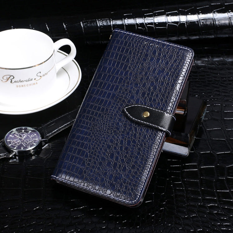 For Umidigi A9 idewei Crocodile Texture Horizontal Flip Leather Case with Holder & Card Slots & Wallet(Dark Blue) - More Brand by idewei | Online Shopping South Africa | PMC Jewellery | Buy Now Pay Later Mobicred