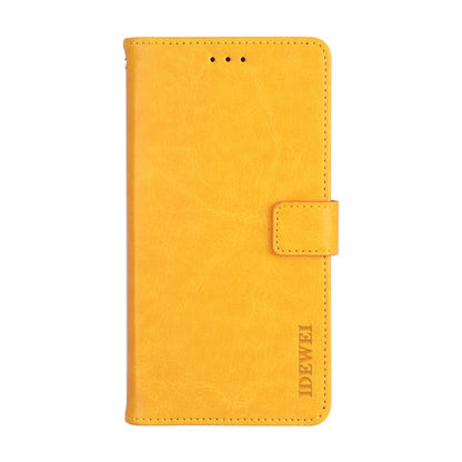 For Blackview A80S idewei Crazy Horse Texture Horizontal Flip Leather Case with Holder & Card Slots & Wallet(Yellow) - More Brand by idewei | Online Shopping South Africa | PMC Jewellery | Buy Now Pay Later Mobicred