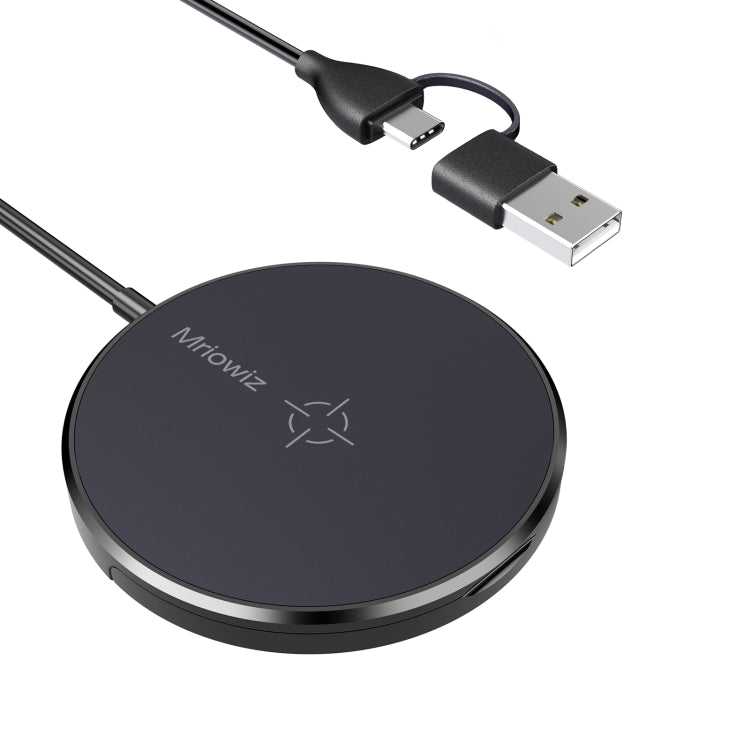 Mriowiz M-2001W 15W Desktop MagSafe Magnetic Wireless Charger , with USB + USB-C / Type-C Data Cable & Holder - Wireless Charger by PMC Jewellery | Online Shopping South Africa | PMC Jewellery | Buy Now Pay Later Mobicred