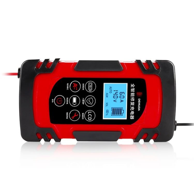 DEMUDA DC-80 Car Battery Charger 12V/24V Intelligent Pulse Repair Type Lead-acid Battery, Plug Type:US Plug(Red) - free shipping - PMC TechLife - Order now!