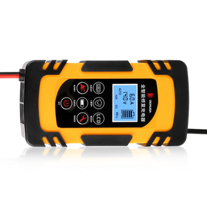 DEMUDA DC-80 Car Battery Charger 12V/24V Intelligent Pulse Repair Type Lead-acid Battery, Plug Type:US Plug(Yellow) - Battery Charger by PMC Jewellery | Online Shopping South Africa | PMC Jewellery | Buy Now Pay Later Mobicred