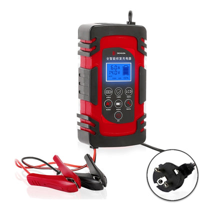 DEMUDA DC-80 Car Battery Charger 12V/24V Intelligent Pulse Repair Type Lead-acid Battery, Plug Type:EU Plug(Red) - Battery Charger by PMC Jewellery | Online Shopping South Africa | PMC Jewellery | Buy Now Pay Later Mobicred