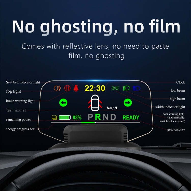 T1 5.1 inch Car HUD Head-up Display Overspeed Alarm / Remaining Battery Percentage Display for Tesla Model 3 / Y - Head Up Display System by PMC Jewellery | Online Shopping South Africa | PMC Jewellery | Buy Now Pay Later Mobicred