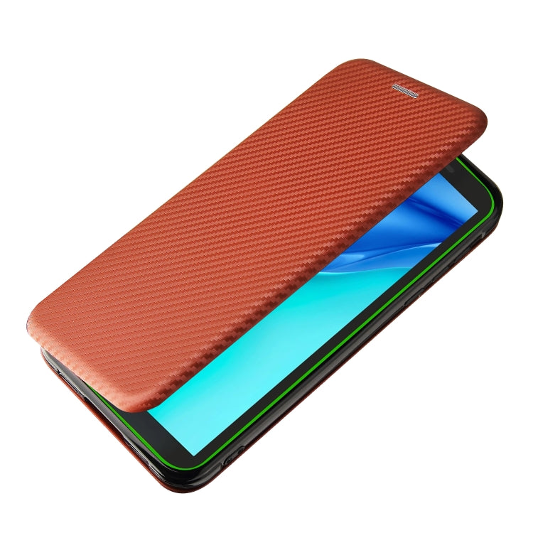 For Blackview BV6300 Pro Carbon Fiber Texture Horizontal Flip TPU + PC + PU Leather Case with Card Slot(Brown) - More Brand by PMC Jewellery | Online Shopping South Africa | PMC Jewellery | Buy Now Pay Later Mobicred