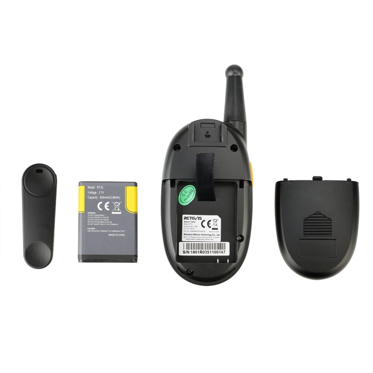 1 Pair RETEVIS RT35 0.5W US Frequency 462.550-467.7125MHz 22CH Handheld Children Walkie Talkie(Black) - free shipping - PMC Jewellery - Order now!