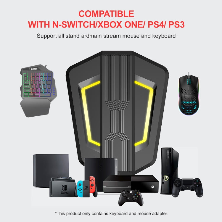 HXSJ P6+V100+J900 Keyboard Mouse Converter + One-handed Keyboard + Gaming Mouse Set - Wired Mice by HXSJ | Online Shopping South Africa | PMC Jewellery | Buy Now Pay Later Mobicred