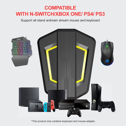 HXSJ P6+V100+A883 Keyboard Mouse Converter + One-handed Keyboard + Gaming Mouse Set - Wired Mice by HXSJ | Online Shopping South Africa | PMC Jewellery | Buy Now Pay Later Mobicred