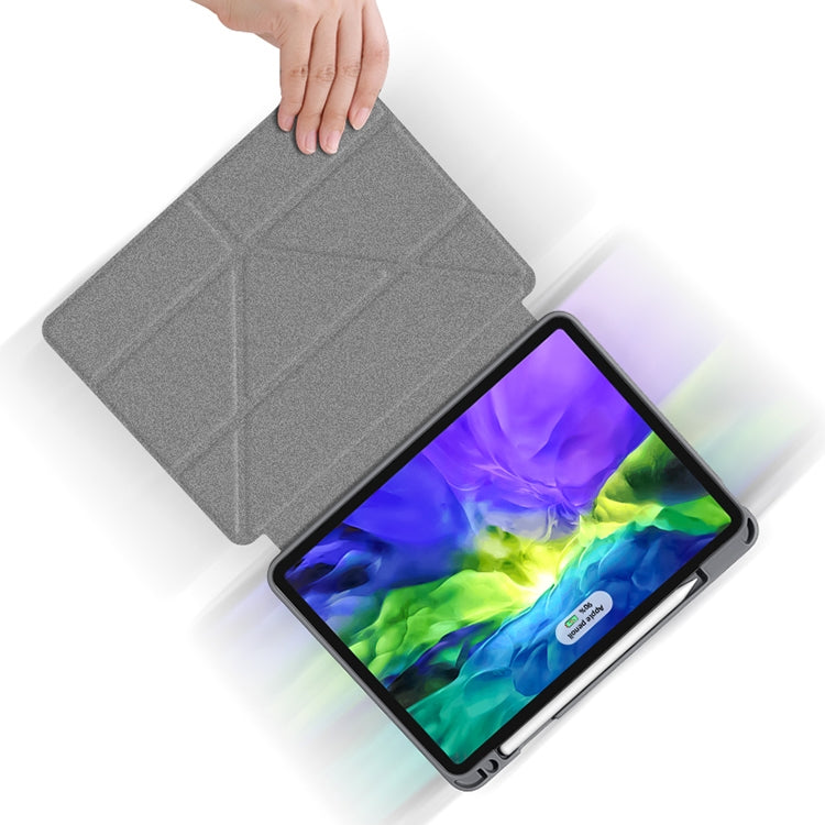 For iPad Pro 12.9 2022 / 2021 / 2020 Mutural Multi-fold Smart Leather Tablet Case(Blue) - free shipping - PMC TechLife - Order now!