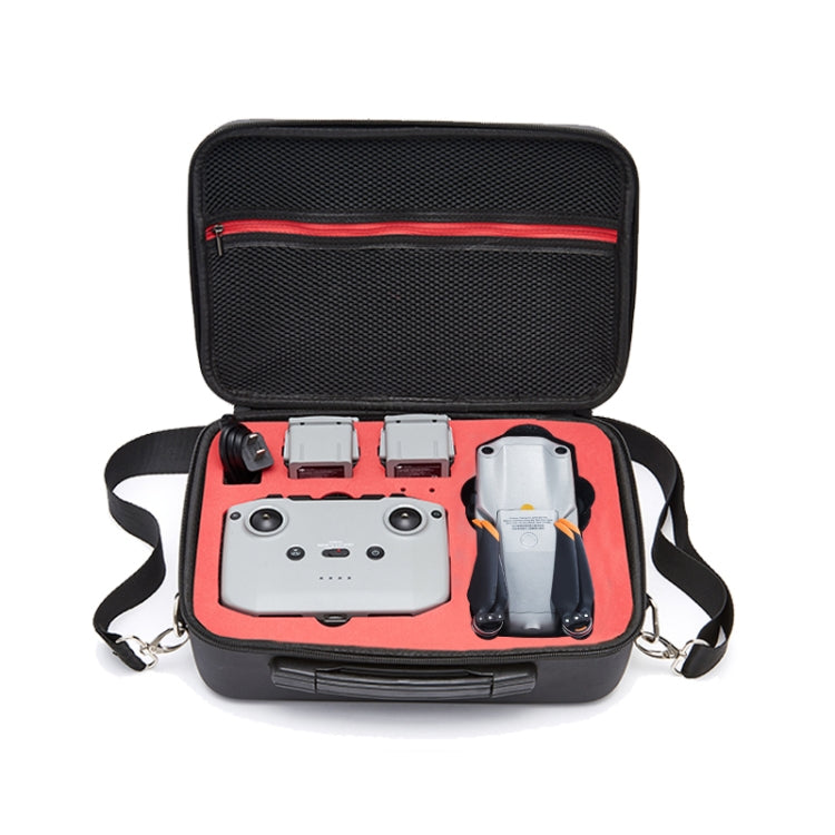 Portable Single Shoulder Storage Travel Carrying PU Cover Case Box for DJI Air 2S(Black + Red Liner) - Backpacks & Bags by PMC Jewellery | Online Shopping South Africa | PMC Jewellery | Buy Now Pay Later Mobicred