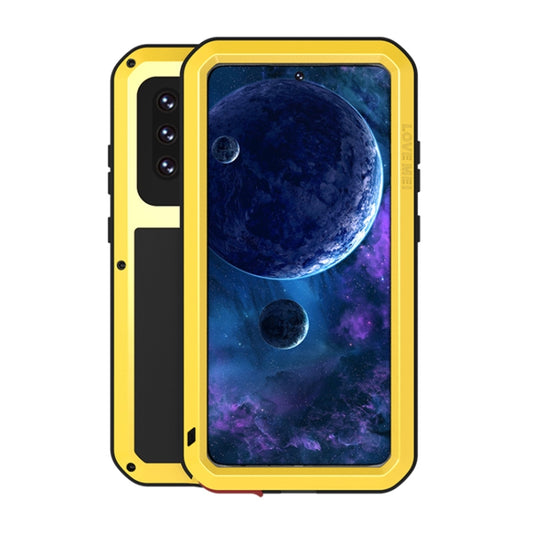 For Samsung Galaxy A52 5G / 4G LOVE MEI Metal Shockproof Waterproof Dustproof Protective Case with Glass(Yellow) - Galaxy Phone Cases by LOVE MEI | Online Shopping South Africa | PMC Jewellery