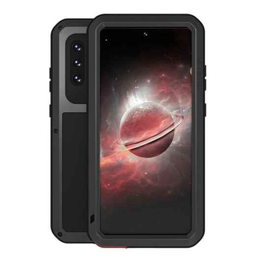 For Samsung Galaxy A72 5G / 4G LOVE MEI Metal Shockproof Waterproof Dustproof Protective Case with Glass(Black) - Galaxy Phone Cases by LOVE MEI | Online Shopping South Africa | PMC Jewellery