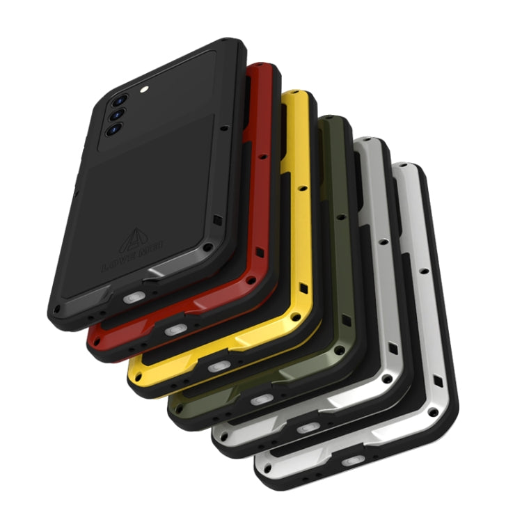 For Samsung Galaxy S21+ 5G LOVE MEI Metal Shockproof Waterproof Dustproof Protective Case with Glass(Army Green) - free shipping - PMC TechLife - Order now!