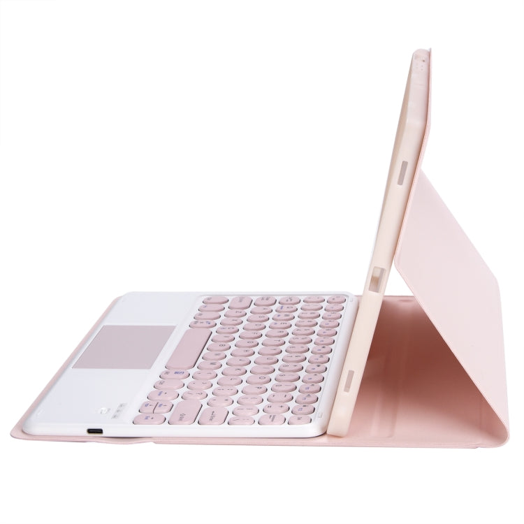 YT098B-A Detachable Candy Color Skin Feel Texture Round Keycap Bluetooth Keyboard Leather Case with Touch Control For iPad Air 11 2024 / 2025 / Air 4 10.9 2020 / Air 5 10.9 2022 (Pink) - For iPad Air by PMC TechLife | Online Shopping South Africa | PMC TechLife | Buy Now Pay Later Mobicred