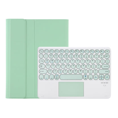 YT098B-A Detachable Candy Color Skin Feel Texture Round Keycap Bluetooth Keyboard Leather Case with Touch Control For  iPad Air 4 10.9 2020 / Air 5 10.9 2022 (Light Green) - For iPad Air by PMC Jewellery | Online Shopping South Africa | PMC Jewellery