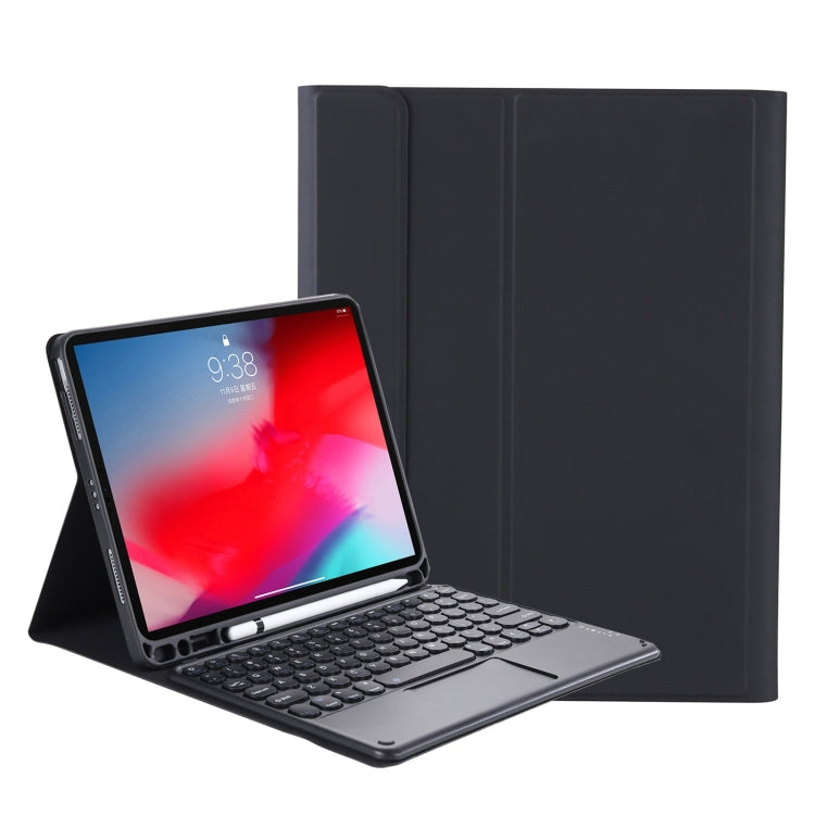YT11B-A Detachable Candy Color Skin Feel Texture Round Keycap Bluetooth Keyboard Leather Case with Touch Control For iPad Air 4 2020 / Air 5 2022 / Pro 11 inch 2022 / 2021 / 2020 / 2018(Black) - For iPad Pro by PMC TechLife | Online Shopping South Africa | PMC TechLife | Buy Now Pay Later Mobicred