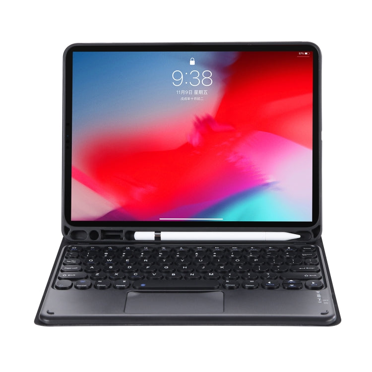 YT11B-A Detachable Candy Color Skin Feel Texture Round Keycap Bluetooth Keyboard Leather Case with Touch Control For iPad Air 4 2020 / Air 5 2022 / Pro 11 inch 2022 / 2021 / 2020 / 2018(Black) - For iPad Pro by PMC TechLife | Online Shopping South Africa | PMC TechLife | Buy Now Pay Later Mobicred