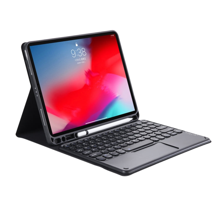 YT102B-A Detachable Candy Color Skin Feel Texture Round Keycap Bluetooth Keyboard Leather Case with Touch Control For iPad 10.2 2020 & 2019 / Air 2019 / Pro 10.5 inch(Black) - Universal by PMC Jewellery | Online Shopping South Africa | PMC Jewellery