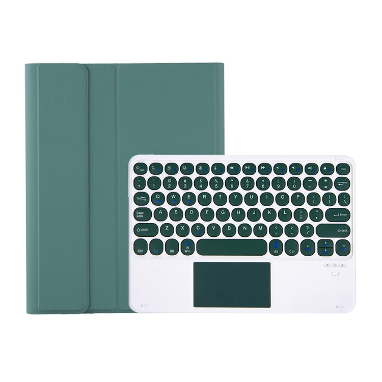 YT102B-A Detachable Candy Color Skin Feel Texture Round Keycap Bluetooth Keyboard Leather Case with Touch Control For iPad 10.2 2020 & 2019 / Air 2019 / Pro 10.5 inch(Dark Green) - Universal by PMC TechLife | Online Shopping South Africa | PMC TechLife