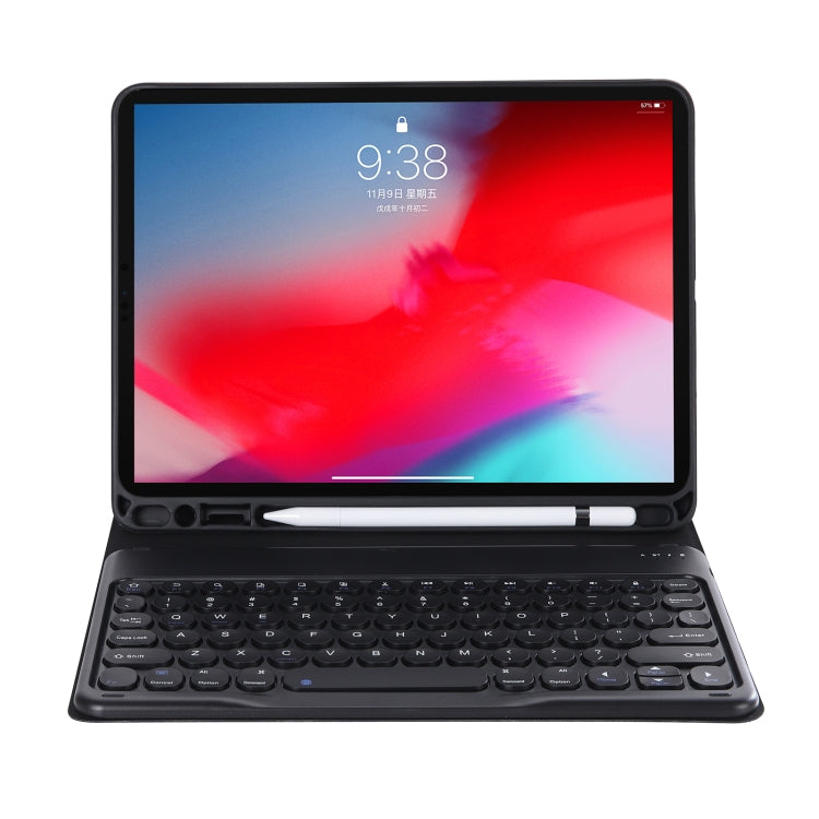 YT098B Detachable Candy Color Skin Feel Texture Round Keycap Bluetooth Keyboard Leather Case For iPad Air 11 2024 / 2025 / Air 4 10.9 2020 / Air 5 10.9 2022 (Black) - free shipping - PMC TechLife - Order now!