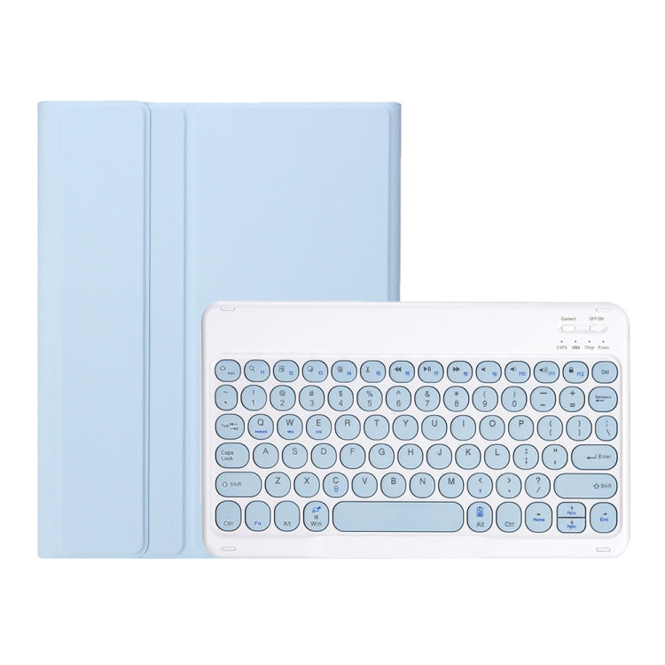 YT098B Detachable Candy Color Skin Feel Texture Round Keycap Bluetooth Keyboard Leather Case For iPad Air 4 10.9 2020 / Air 5 10.9 2022 (White Ice) - For iPad Air by PMC Jewellery | Online Shopping South Africa | PMC Jewellery