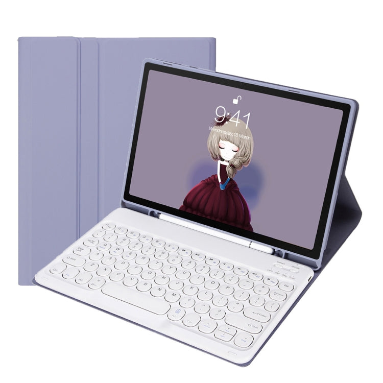 YT098B Detachable Candy Color Skin Feel Texture Round Keycap Bluetooth Keyboard Leather Case For iPad Air 11 2024 / 2025 / Air 4 10.9 2020 / Air 5 10.9 2022 (Purple) - For iPad Air by PMC TechLife | Online Shopping South Africa | PMC TechLife | Buy Now Pay Later Mobicred