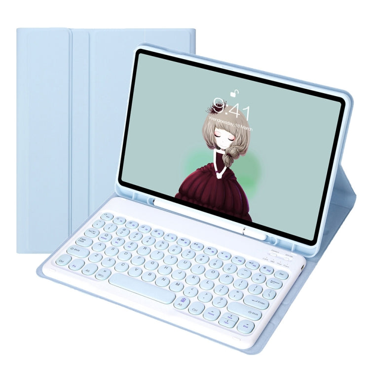 YT102B Detachable Candy Color Skin Feel Texture Round Keycap Bluetooth Keyboard Leather Case For iPad 10.2 2020 & 2019 / Air 2019 / Pro 10.5 inch(White Ice) - Universal by PMC TechLife | Online Shopping South Africa | PMC TechLife