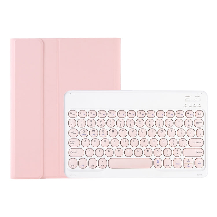 YT07B Detachable Candy Color Skin Feel Texture Round Keycap Bluetooth Keyboard Leather Case For iPad 9.7 inch 2018 & 2017 / Pro 9.7 inch / Air 2 / Air(Pink) - Universal by PMC TechLife | Online Shopping South Africa | PMC TechLife