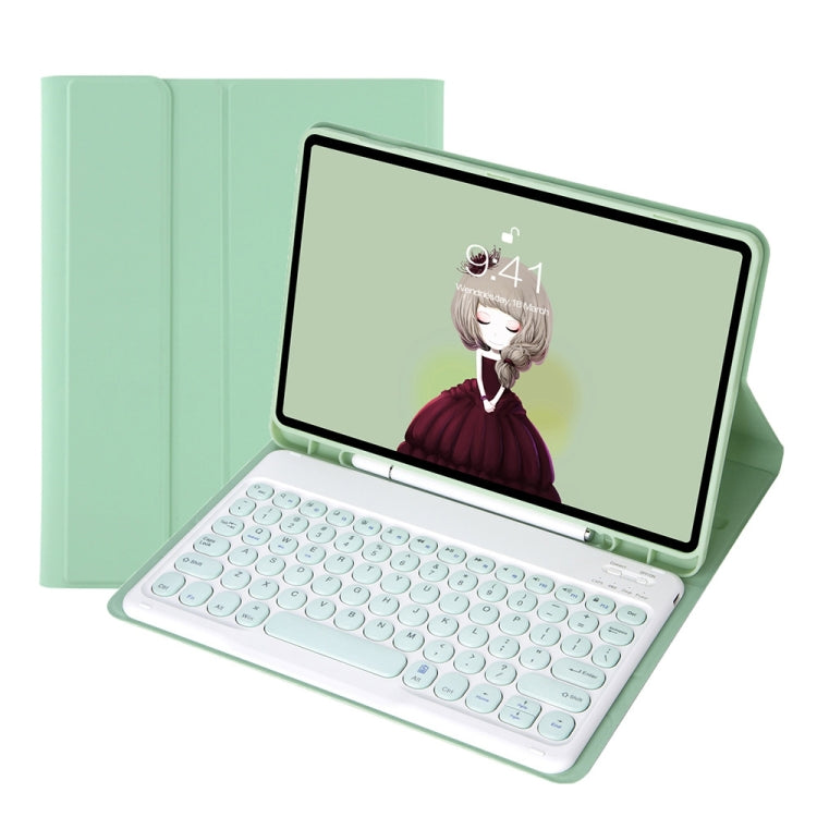 YT07B Detachable Candy Color Skin Feel Texture Round Keycap Bluetooth Keyboard Leather Case For iPad 9.7 inch 2018 & 2017 / Pro 9.7 inch / Air 2 / Air(Light Green) - Universal by PMC TechLife | Online Shopping South Africa | PMC TechLife
